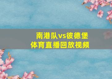 南港队vs彼德堡体育直播回放视频