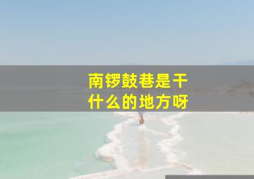 南锣鼓巷是干什么的地方呀