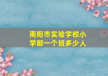 南阳市实验学校小学部一个班多少人