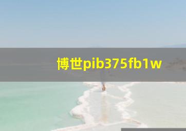 博世pib375fb1w