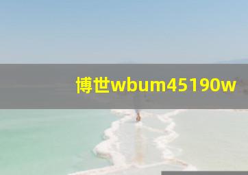 博世wbum45190w