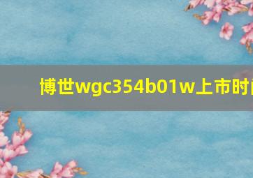 博世wgc354b01w上市时间