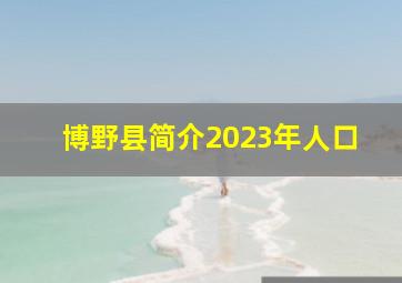 博野县简介2023年人口