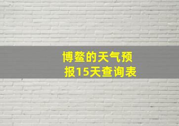 博鳌的天气预报15天查询表