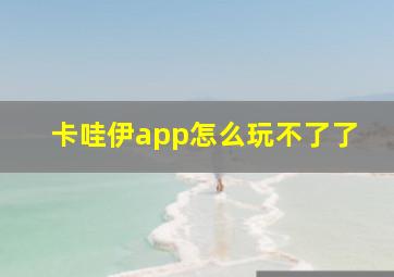 卡哇伊app怎么玩不了了