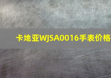 卡地亚WJSA0016手表价格