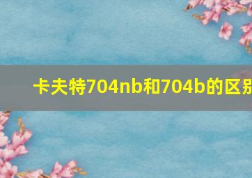 卡夫特704nb和704b的区别