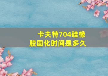 卡夫特704硅橡胶固化时间是多久