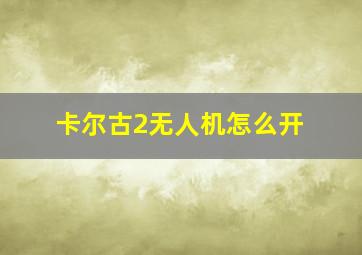 卡尔古2无人机怎么开