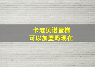 卡滋贝诺蛋糕可以加盟吗现在