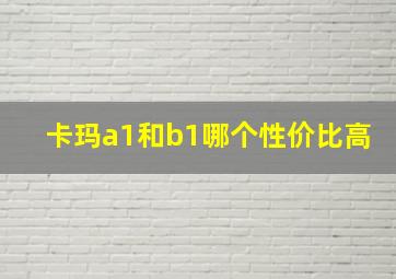 卡玛a1和b1哪个性价比高