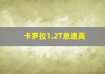 卡罗拉1.2T怠速高