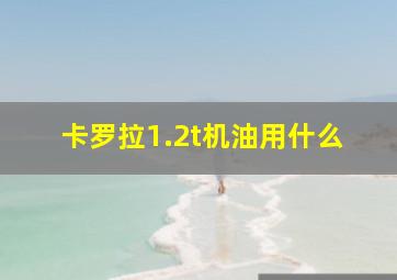 卡罗拉1.2t机油用什么