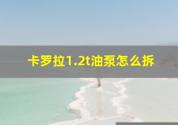 卡罗拉1.2t油泵怎么拆