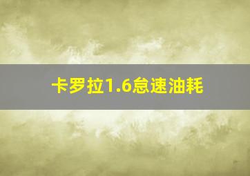 卡罗拉1.6怠速油耗