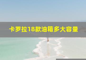 卡罗拉18款油箱多大容量