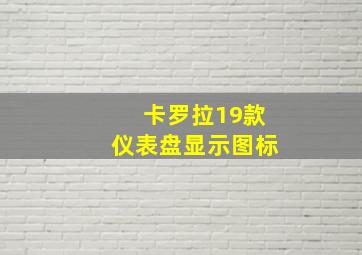 卡罗拉19款仪表盘显示图标