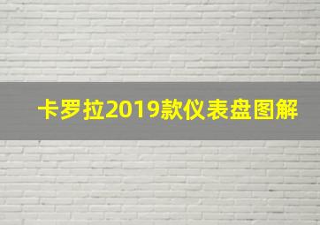 卡罗拉2019款仪表盘图解