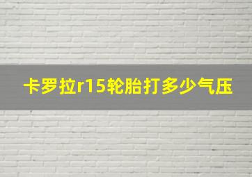 卡罗拉r15轮胎打多少气压