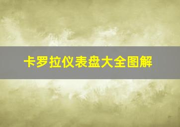 卡罗拉仪表盘大全图解