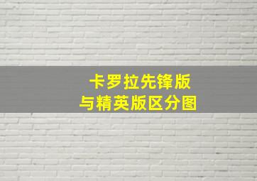 卡罗拉先锋版与精英版区分图