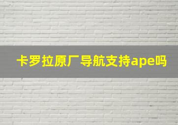 卡罗拉原厂导航支持ape吗