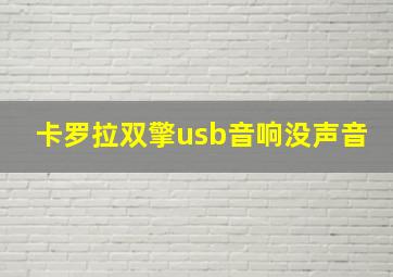 卡罗拉双擎usb音响没声音