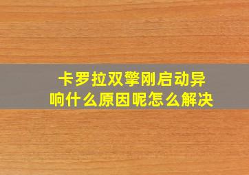 卡罗拉双擎刚启动异响什么原因呢怎么解决