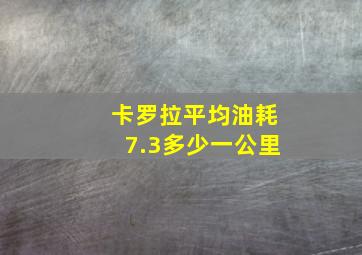 卡罗拉平均油耗7.3多少一公里