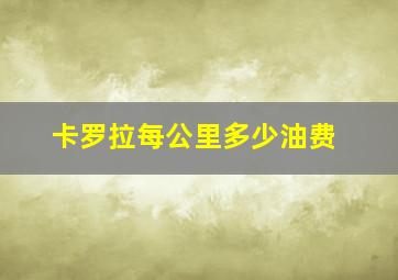 卡罗拉每公里多少油费