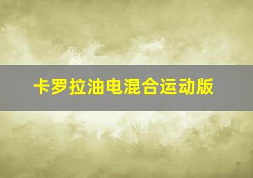 卡罗拉油电混合运动版