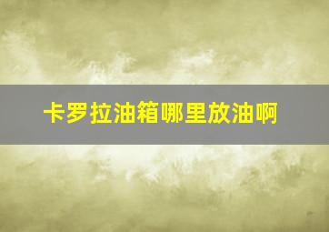 卡罗拉油箱哪里放油啊