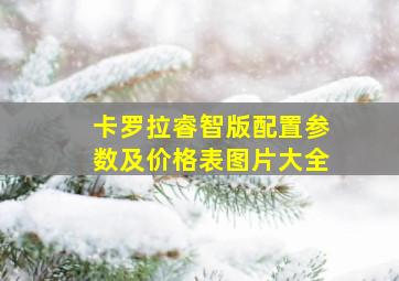 卡罗拉睿智版配置参数及价格表图片大全