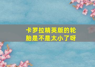 卡罗拉精英版的轮胎是不是太小了呀