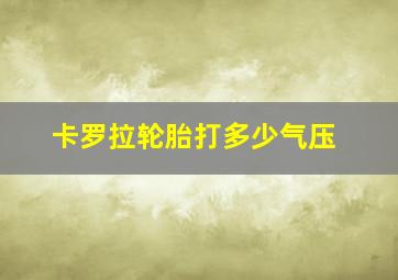 卡罗拉轮胎打多少气压