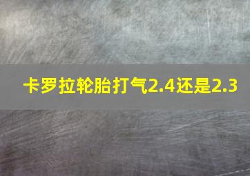 卡罗拉轮胎打气2.4还是2.3