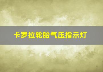 卡罗拉轮胎气压指示灯