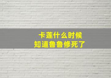 卡莲什么时候知道鲁鲁修死了