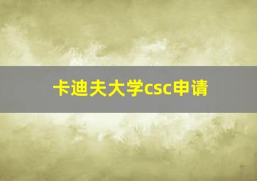 卡迪夫大学csc申请