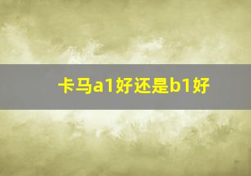 卡马a1好还是b1好