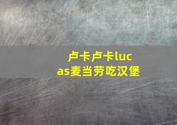 卢卡卢卡lucas麦当劳吃汉堡