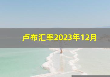 卢布汇率2023年12月