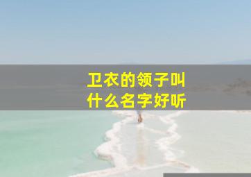 卫衣的领子叫什么名字好听