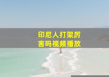 印尼人打架厉害吗视频播放