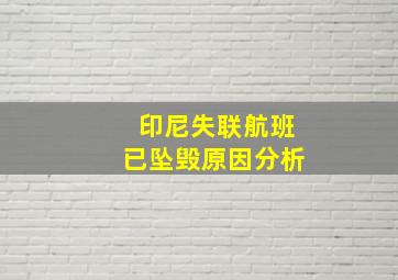 印尼失联航班已坠毁原因分析