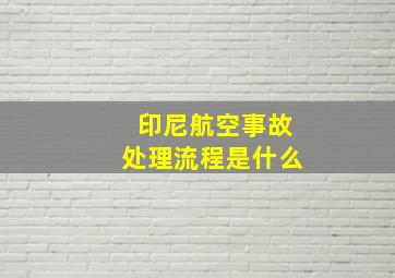 印尼航空事故处理流程是什么