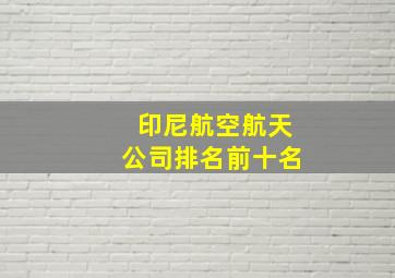 印尼航空航天公司排名前十名