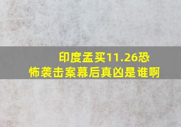 印度孟买11.26恐怖袭击案幕后真凶是谁啊