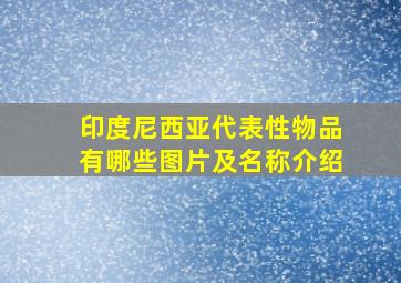 印度尼西亚代表性物品有哪些图片及名称介绍