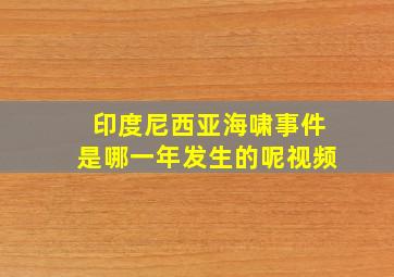 印度尼西亚海啸事件是哪一年发生的呢视频